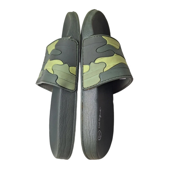 Cat & Jack Sz 13/1 Small Boys Green Camo Nikko Slip-On Slides - Picture 11 of 12